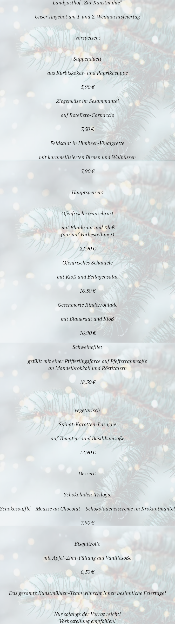 Weihnachtskarte - Kunstmühle Zirndorf